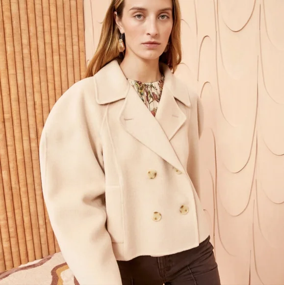 NWOT Ulla Johnson Coralie Wool Cropped jacket in bone color